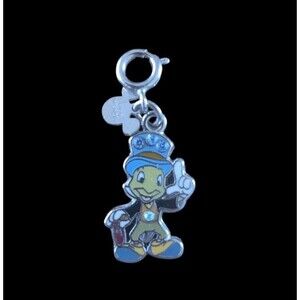 Vintage Disney Jiminy Cricket Charm Enamel Rhinestone